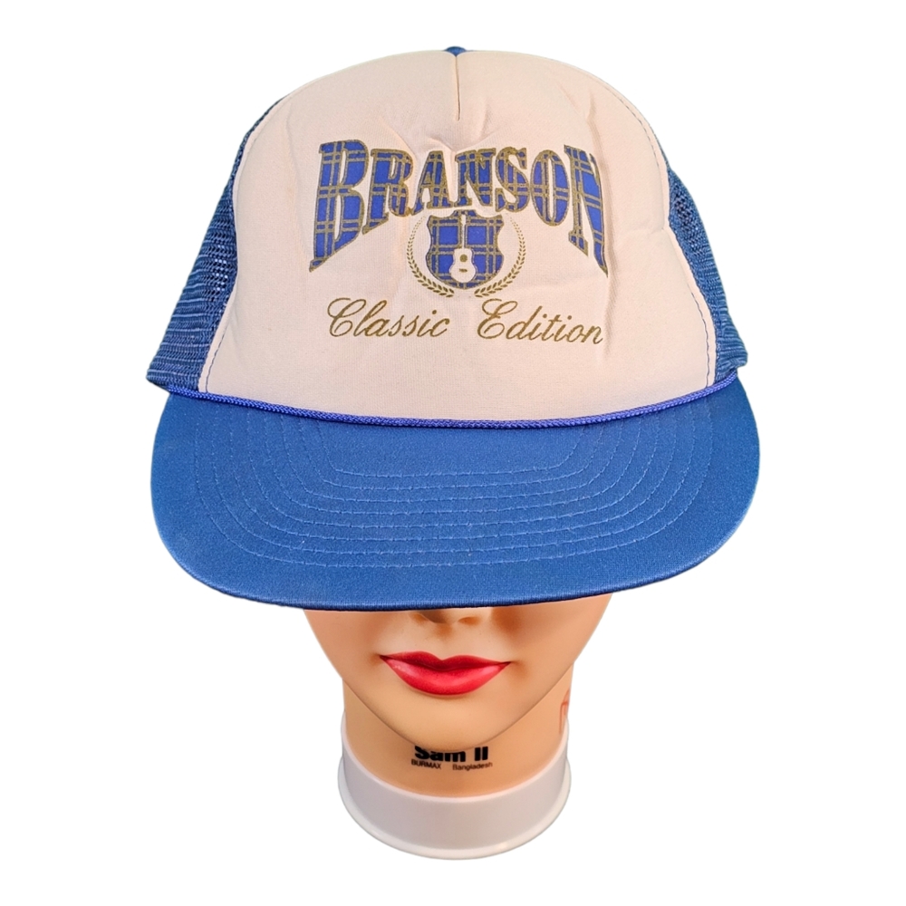 Vintage Branson Classic Edition Adjustable‎ Mesh Snapback Baseball Cap Hat Blue